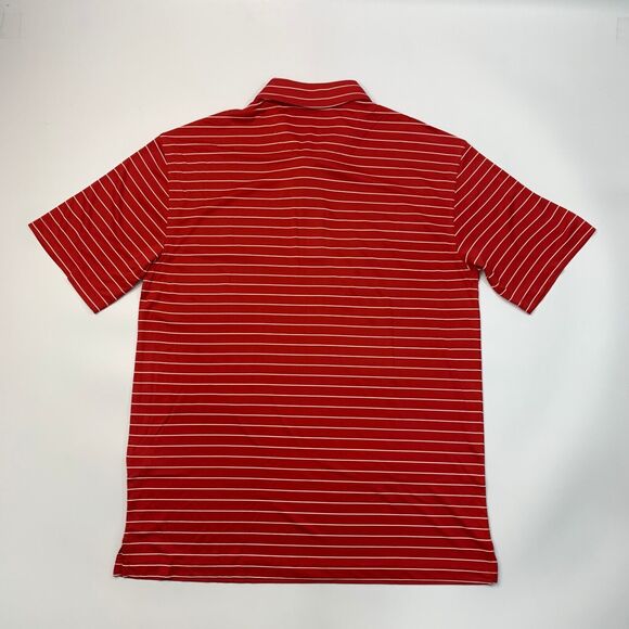 Oxford America Polo Shirt Mens L Large Cardinal Red Striped Performance Golf - Picture 7 of 9